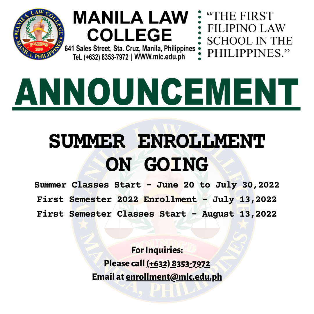 Announcements - Manila Law College